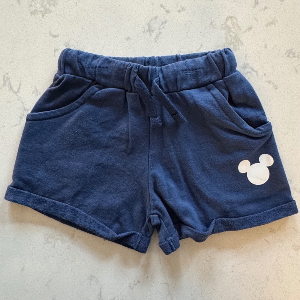 NWOT Disney Mickey Mouse Print Drawstring Shorts Kids Size 2T Navy Blue